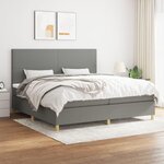 VIDAXL Sommier a lattes de lit avec matelas Gris fonce 200x200cm Tissu