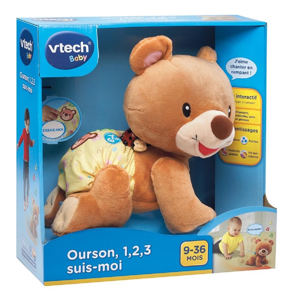 VTECH Peluche interactive ourson 1, 2, 3 Suis-moi 