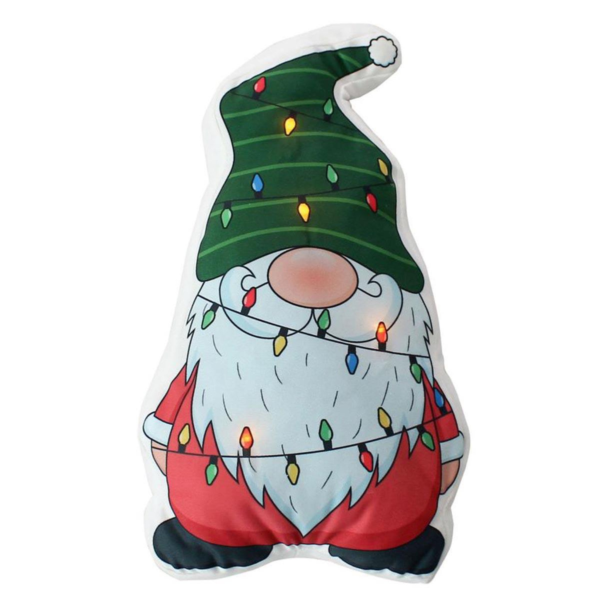 ENJOY HOME Coussin déco de noël 3d led  gnoma  40cm multicolore