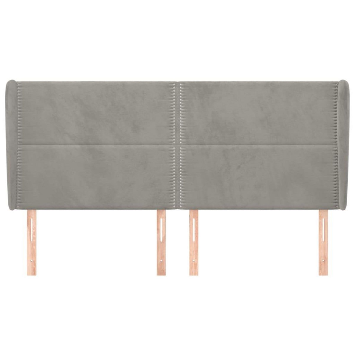 VIDAXL Tete de lit avec oreilles Gris clair 183x23x118/128 cm Velours