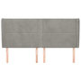 Voir la diapositive 3 : VIDAXL Tete de lit avec oreilles Gris clair 183x23x118/128 cm Velours