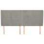 Voir la diapositive 3 : VIDAXL Tete de lit avec oreilles Gris clair 183x23x118/128 cm Velours