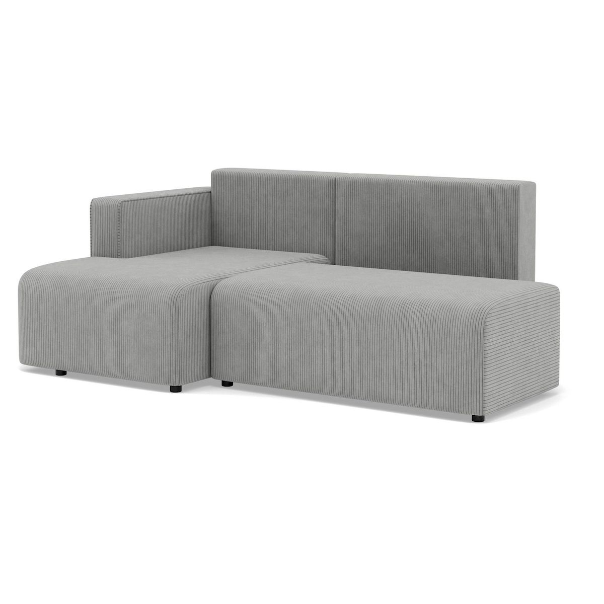 BEST MOBILIER Topaze - canapé d'angle gauche 4 places convertible avec coffre en velours côtelé