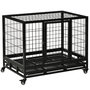 Voir la diapositive 1 : PAWHUT Cage pour chien animaux cage de transport sur roulettes 2 portes noir