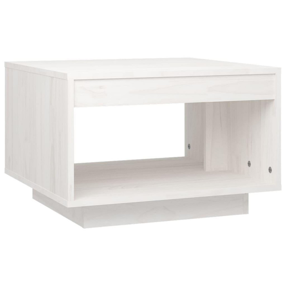 VIDAXL Table basse blanc 50x50x33,5 cm bois de pin massif