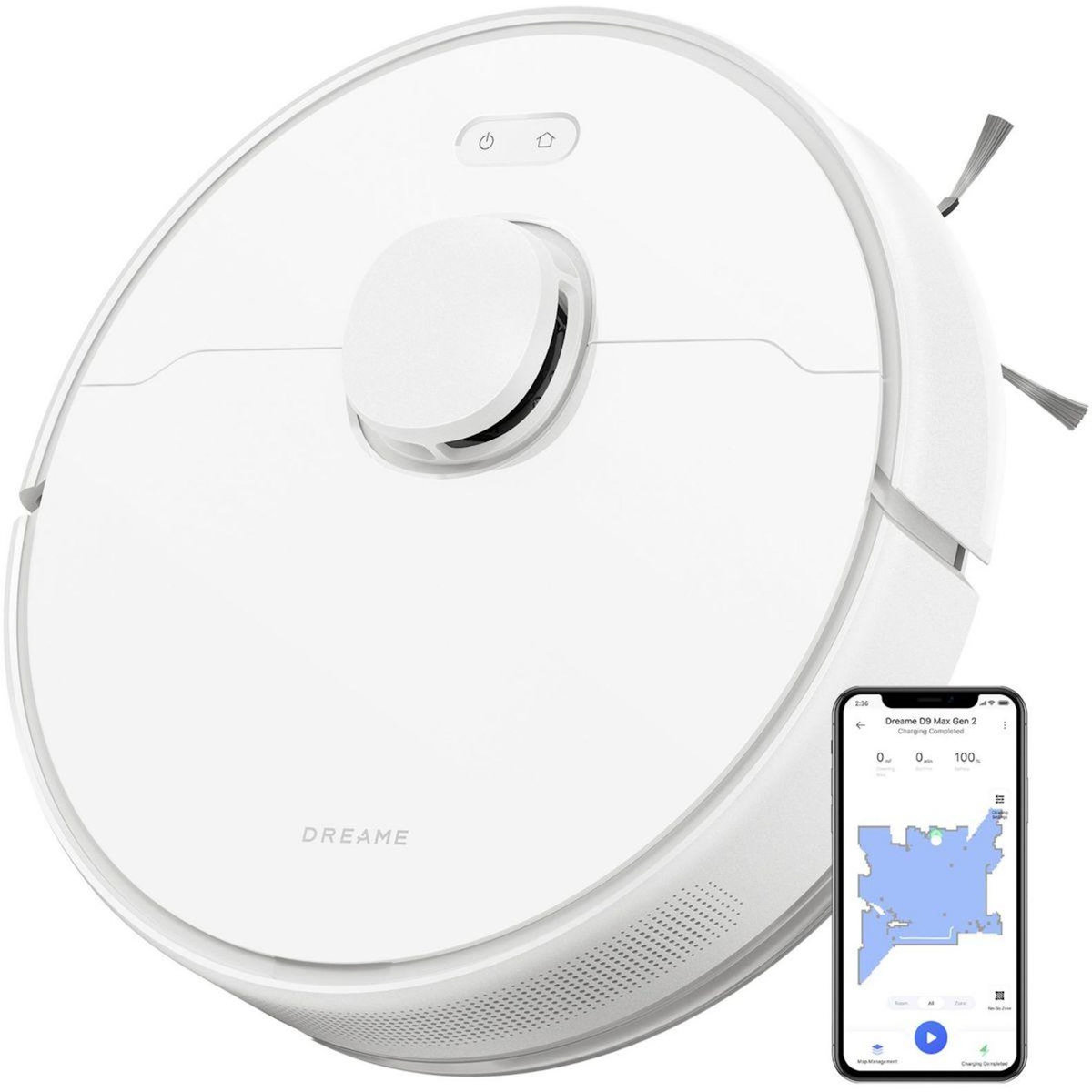 DREAME Robot Aspirateur Laveur D9 Max Blanc Gen2