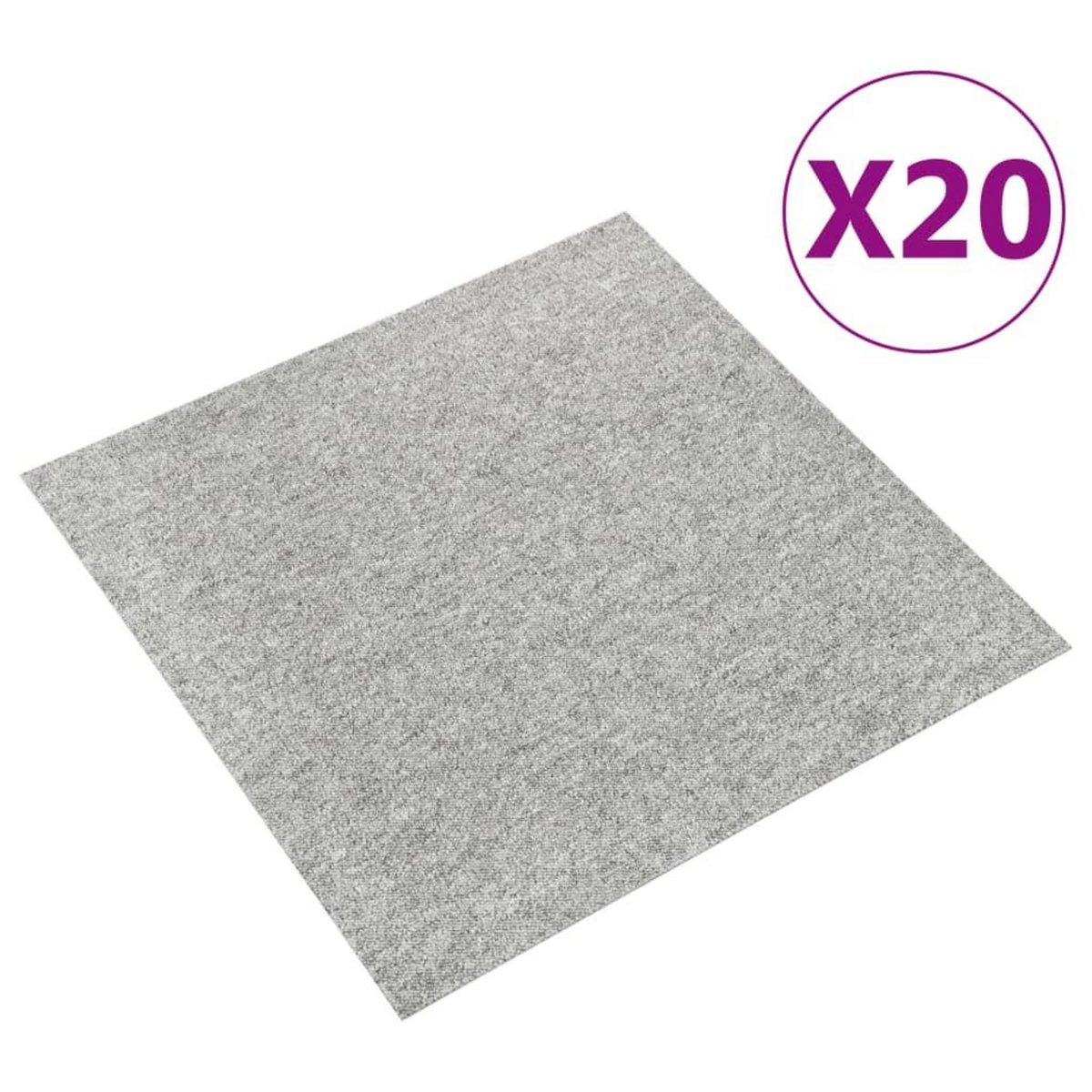 VIDAXL Dalles de tapis de sol 20 pcs 5 m^2 50x50 cm Gris clair