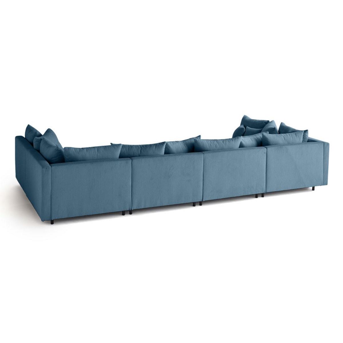 LISA DESIGN Edinburg - canapé modulable panoramique 6 places - en velours côtelé