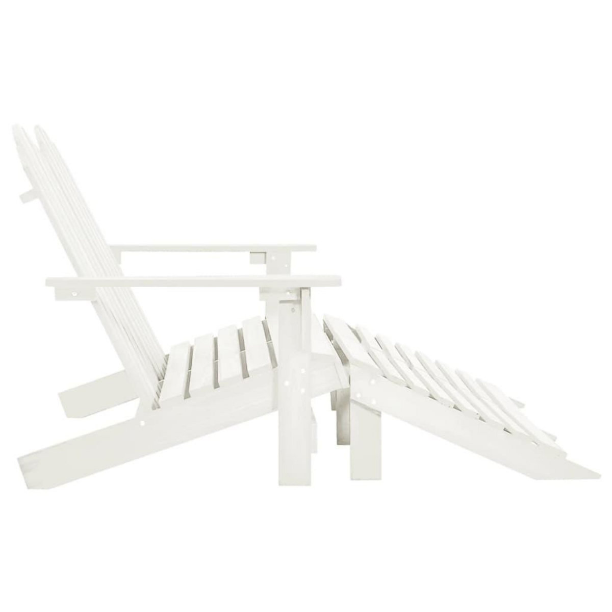 VIDAXL Chaise de jardin Adirondack 2 places et repose-pied sapin blanc