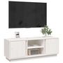 Voir la diapositive 4 : VIDAXL Meuble TV Blanc 110x35x40,5 cm Bois de pin massif
