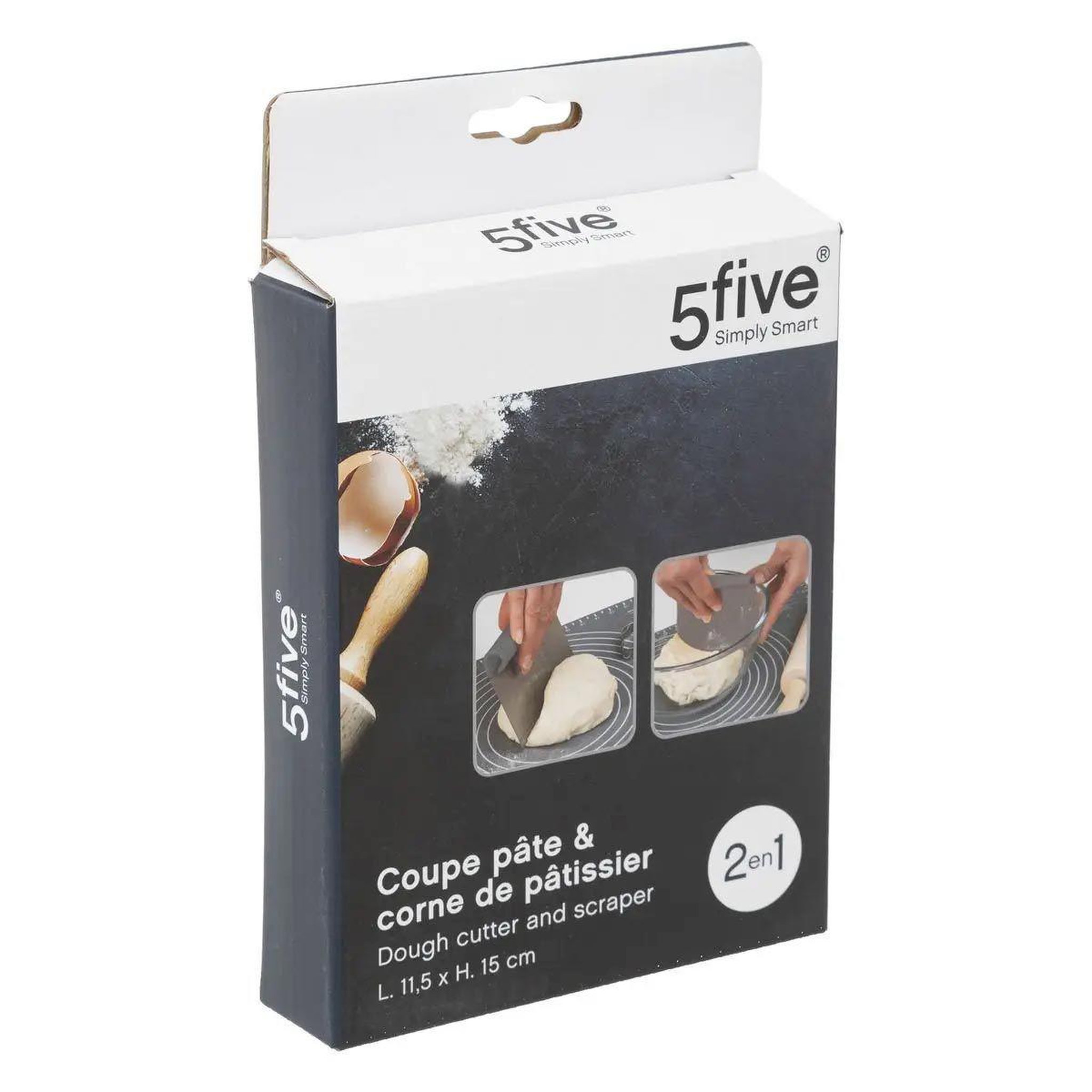 Voir la diapositive 4 : FIVE Coupe pâte & corne de pâtisserie  2 en 1  15cm gris