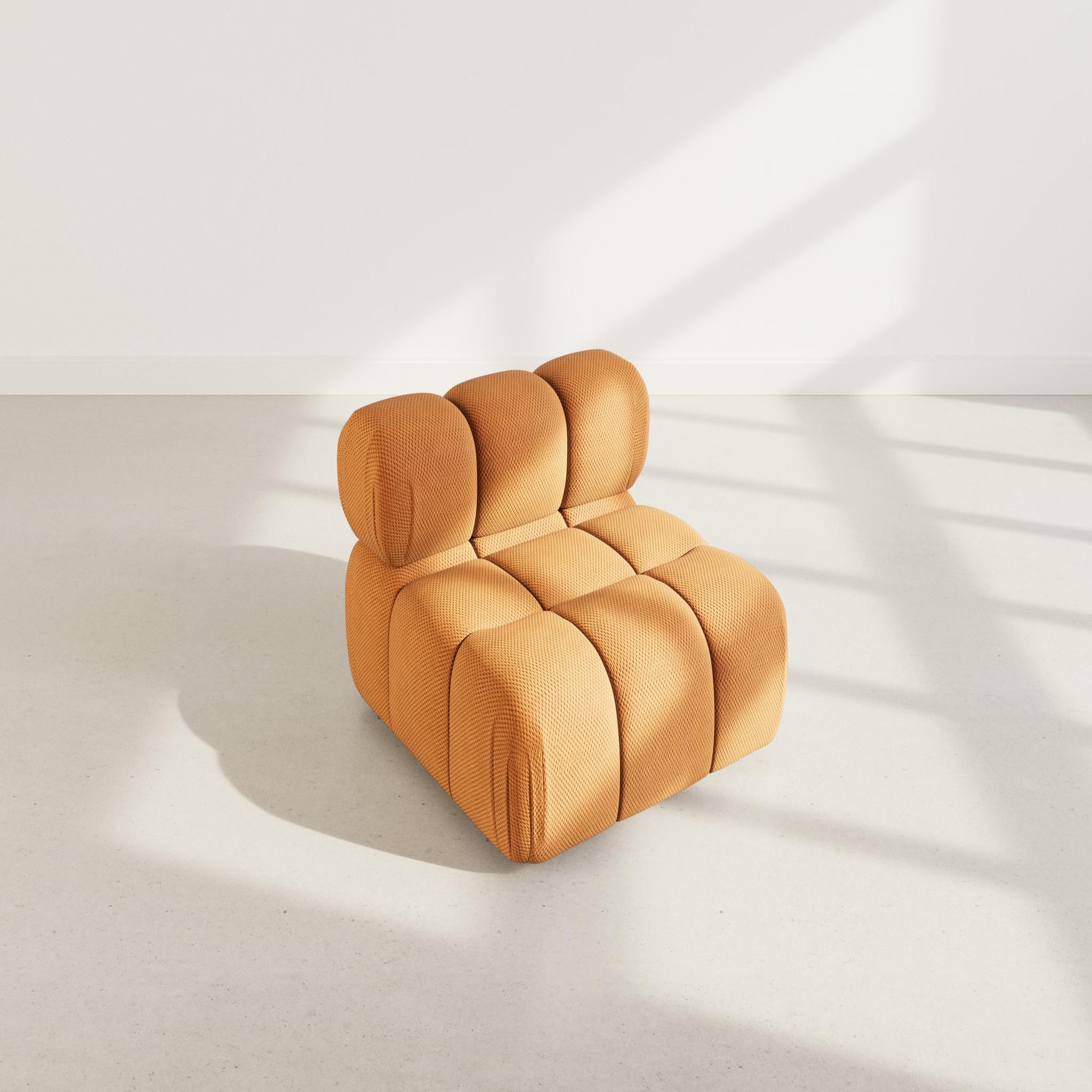 Voir la diapositive 3 : BEST MOBILIER Ruby - module d'assise en velours texturé
