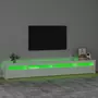 VIDAXL Meuble TV avec lumieres LED Blanc brillant 270x35x40 cm