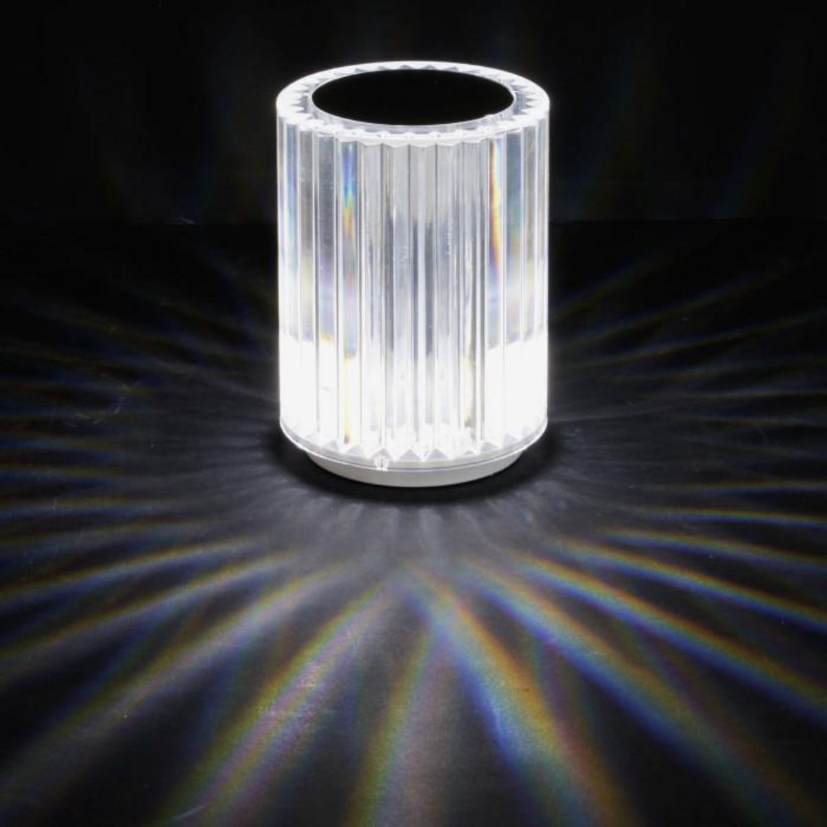 Paris Prix Lampe à Poser Tactile  Rechargeable  12cm Transparent