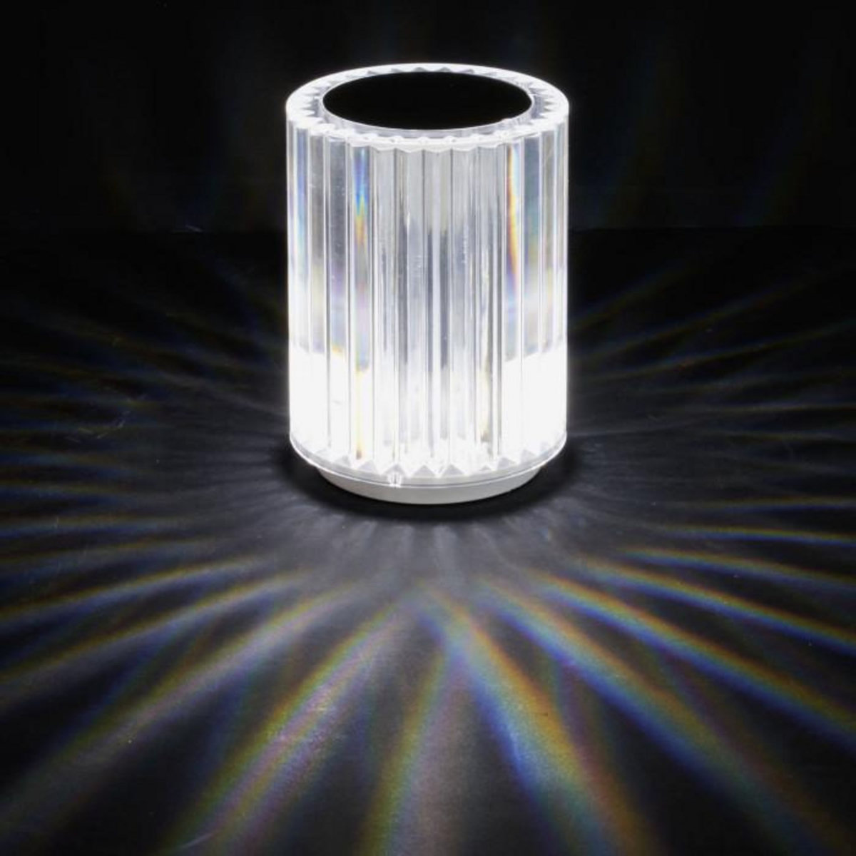 Paris Prix Lampe à Poser Tactile  Rechargeable  12cm Transparent