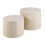 Voir la diapositive 3 : LISA DESIGN Pueblo - lot de 2 tables basses rondes - effet travertin - 58 et 50 cm