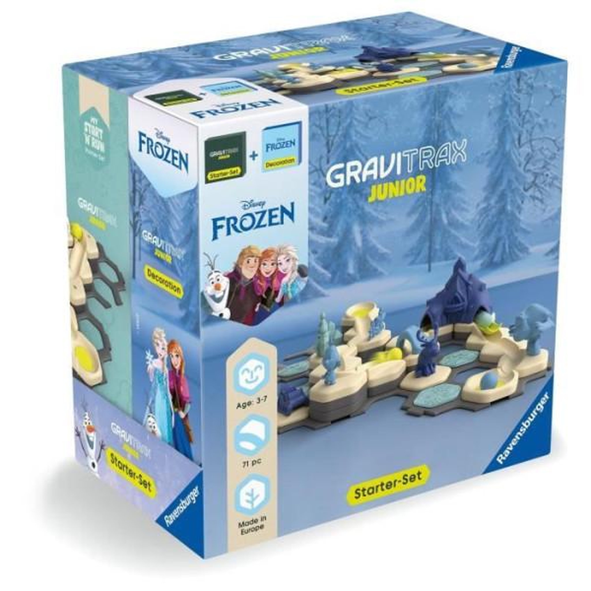 RAVENSBURGER Gravitrax junior starter set la reine des neiges, circuits de billes, 71 pieces, ravensburger 73385, des 3 ans