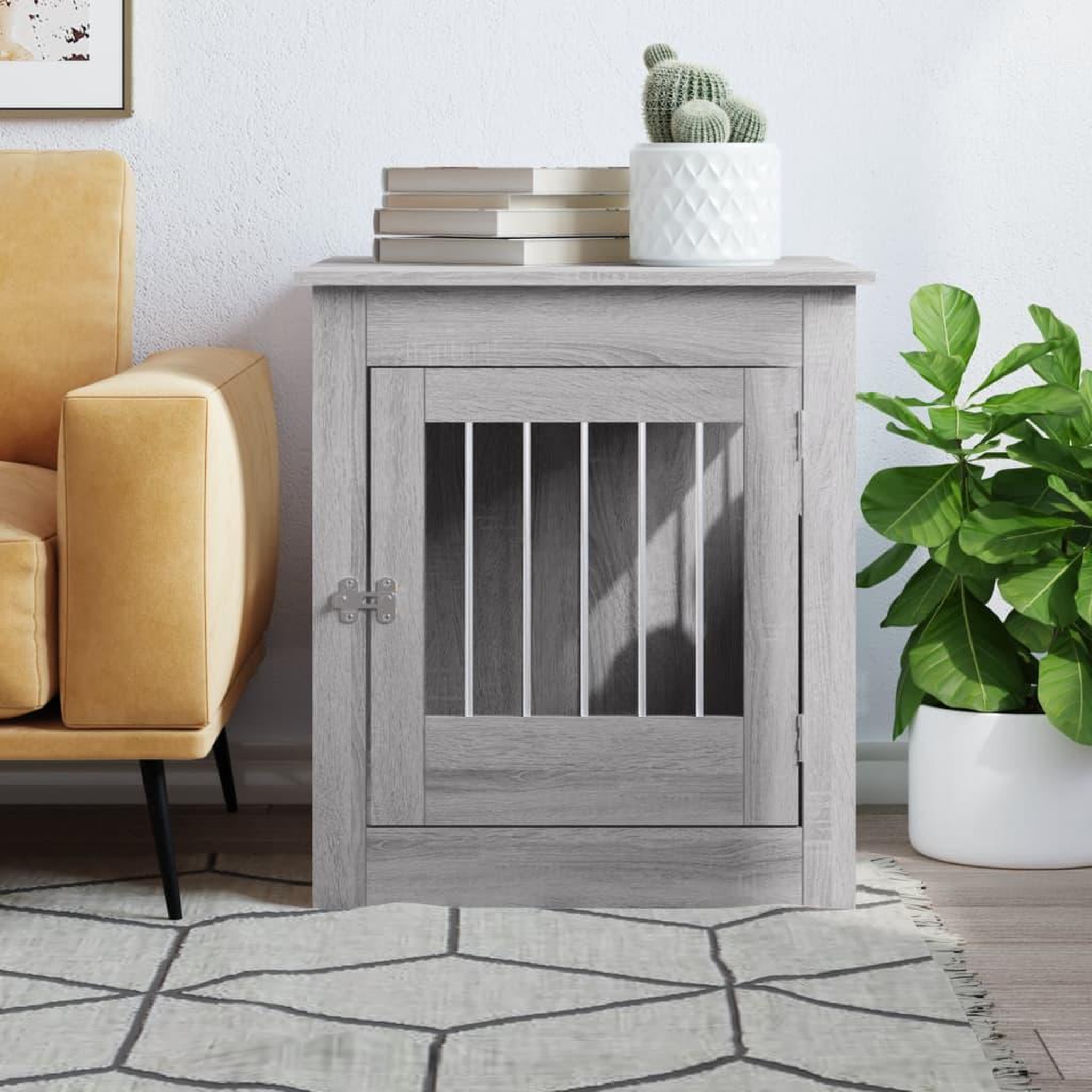Voir la diapositive 3 : VIDAXL Meuble de cage pour chiens sonoma gris 64,5x80x71 cm