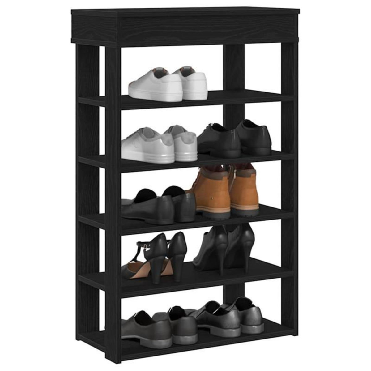 VIDAXL Étagère à chaussures noir 60x30x98 cm bois d ingénierie