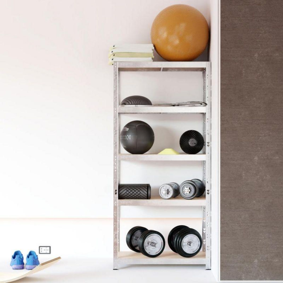 EUROSPEN Etagère de rangement modulable et polyvalente pour atelier, garage, cave... Charge Lourde max 500kg -150x70x30cm - Gris