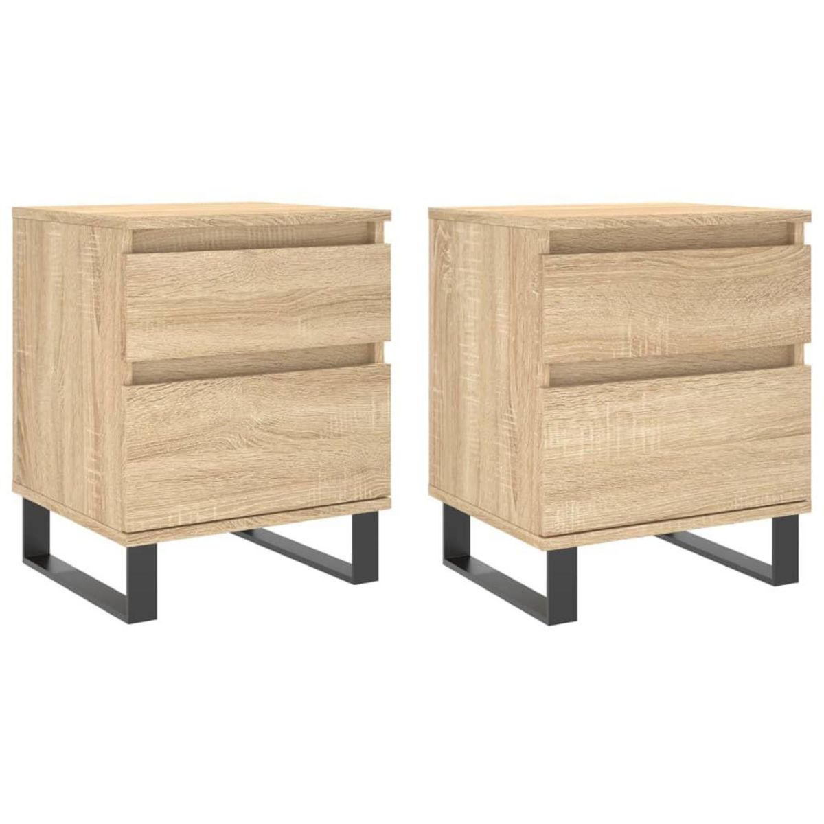 VIDAXL Tables de chevet 2 pcs chene sonoma 40x35x50 cm bois ingenierie
