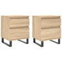 Voir la diapositive 2 : VIDAXL Tables de chevet 2 pcs chene sonoma 40x35x50 cm bois ingenierie