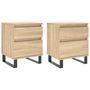 Voir la diapositive 2 : VIDAXL Tables de chevet 2 pcs chene sonoma 40x35x50 cm bois ingenierie