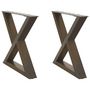 Voir la diapositive 2 : VIDAXL Pieds de table basse 2pcs acier naturel 50x(42-43,3)cm