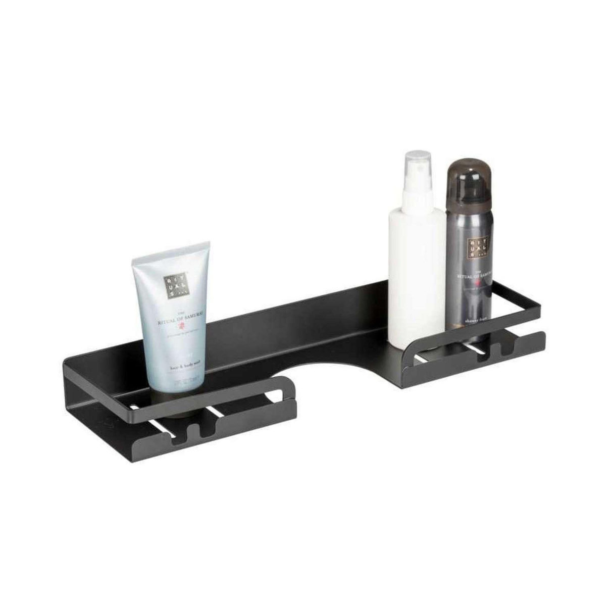 Wenko Étagère de barre douche - L. 35,5 cm - Noir