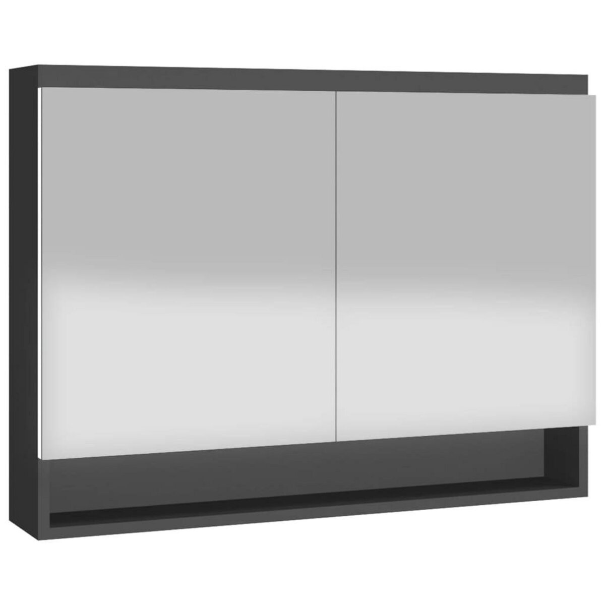 VIDAXL Armoire a miroir de salle de bain 80x15x60 cm MDF anthracite