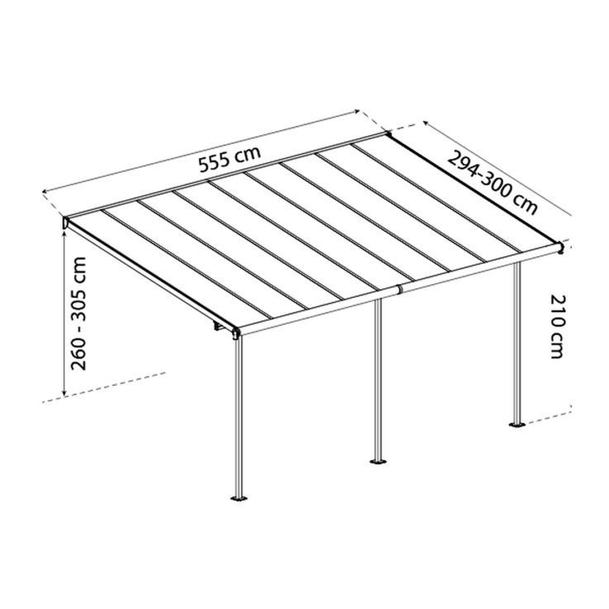 Voir la diapositive 2 : Palram Pergola 16.7m² gris anthracite - 705601