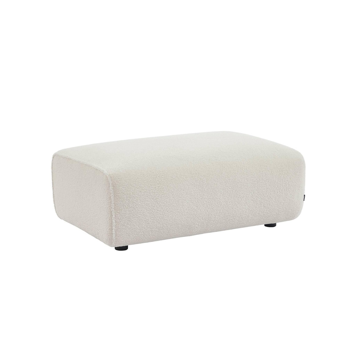 SWEEEK Pouf. module pour canapé. repose-pieds pour canapé 3 places en bouclette blanche. L 102 x P 70 x H 41cm - Wallas