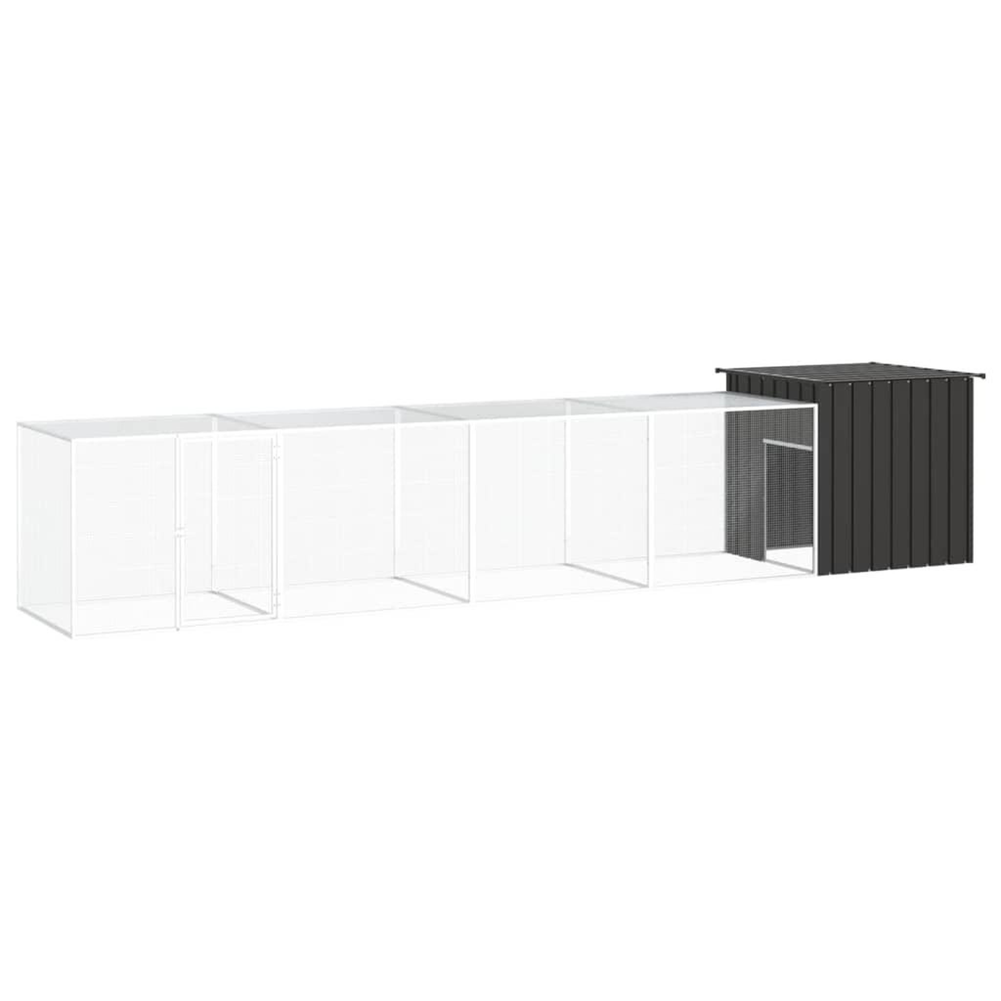 VIDAXL Poulailler Anthracite 500x91x100 cm Acier galvanise