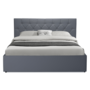 Voir la diapositive 3 : ID MARKET Lit coffre double AUSTIN avec tête de lit et sommier 160 x 200 cm PVC gris