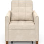 Voir la diapositive 5 : ID MARKET Fauteuil convertible EMILE lit d'appoint 1 place 69 x 170 cm tissu chenille beige