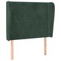 Voir la diapositive 2 : VIDAXL Tete de lit avec oreilles Vert fonce 103x23x118/128 cm Velours