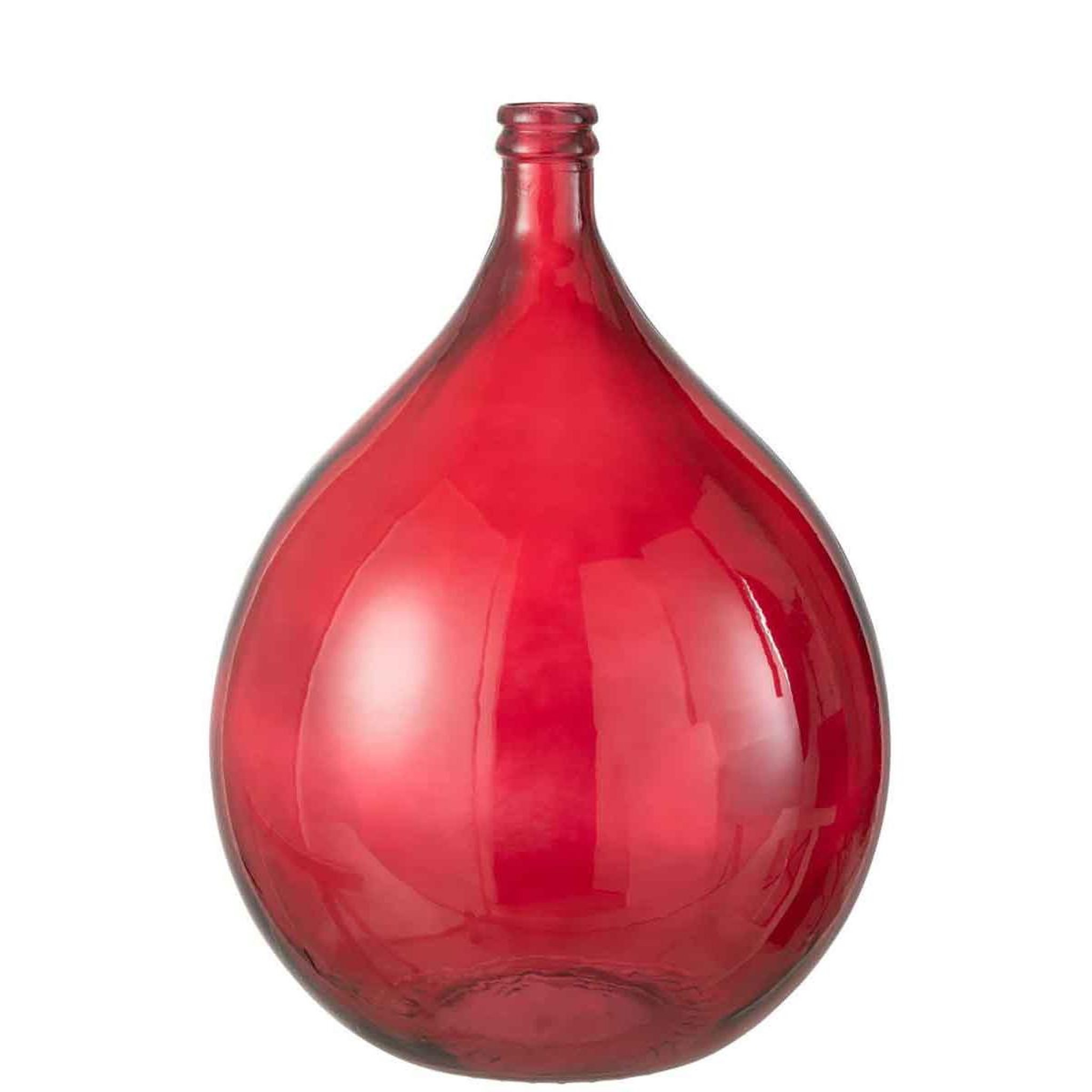 J-LINE Vase design en verre  penisola  56cm rouge