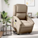 VIDAXL Fauteuil inclinable de massage electrique cappuccino similicuir