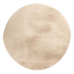 Paris Prix Tapis Uni Rond Doux à Poils Longs  Rabbit  Ivoire. Coloris disponibles : Blanc