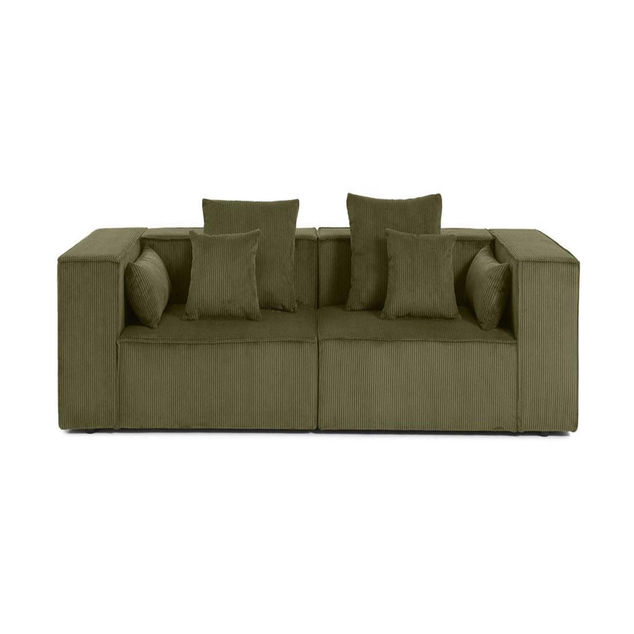 Voir la diapositive 1 : BEST MOBILIER Colombine - canapé modulable droit - 2 places - en velours côtelé