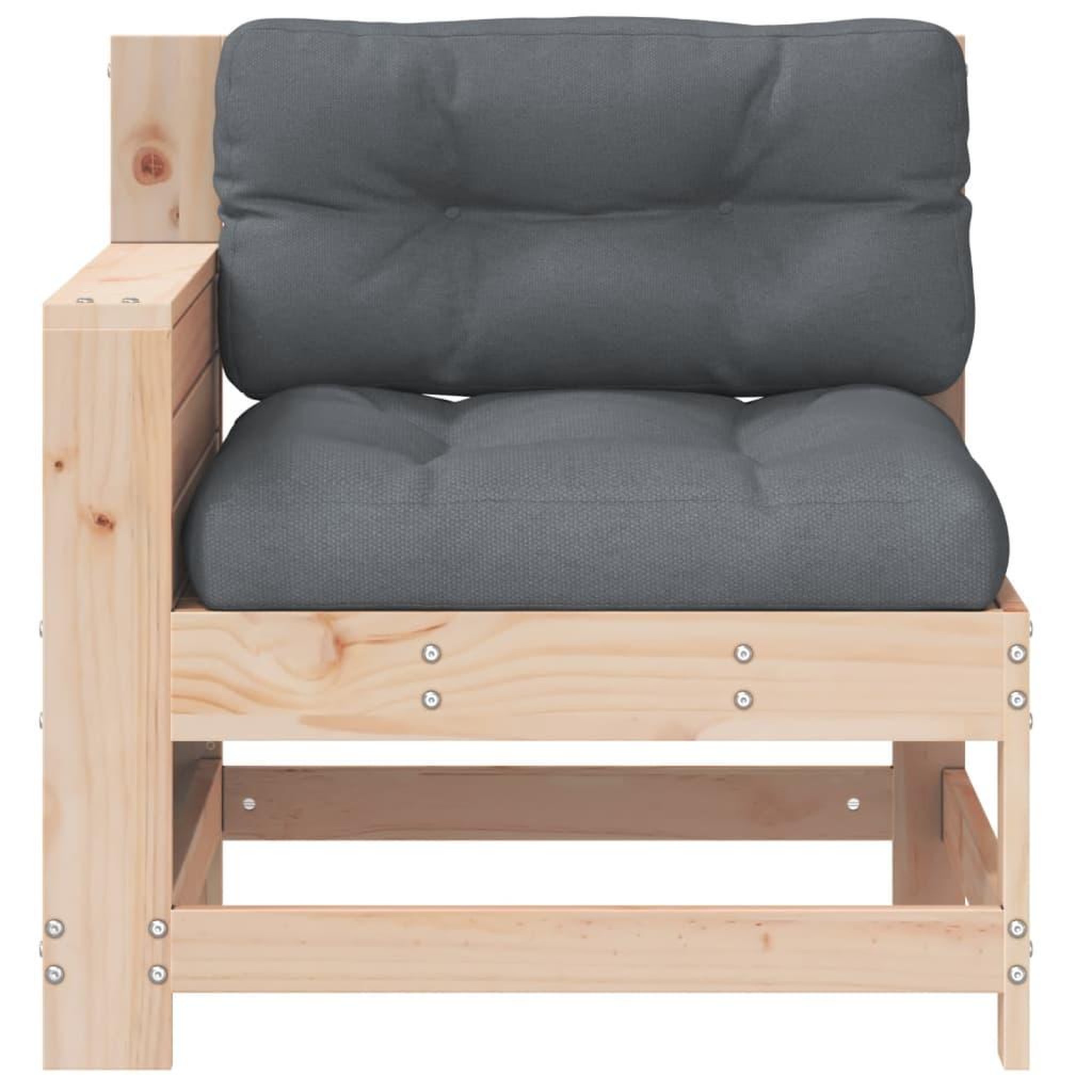 Voir la diapositive 4 : VIDAXL Canape de jardin accoudoir avec coussin bois massif de pin