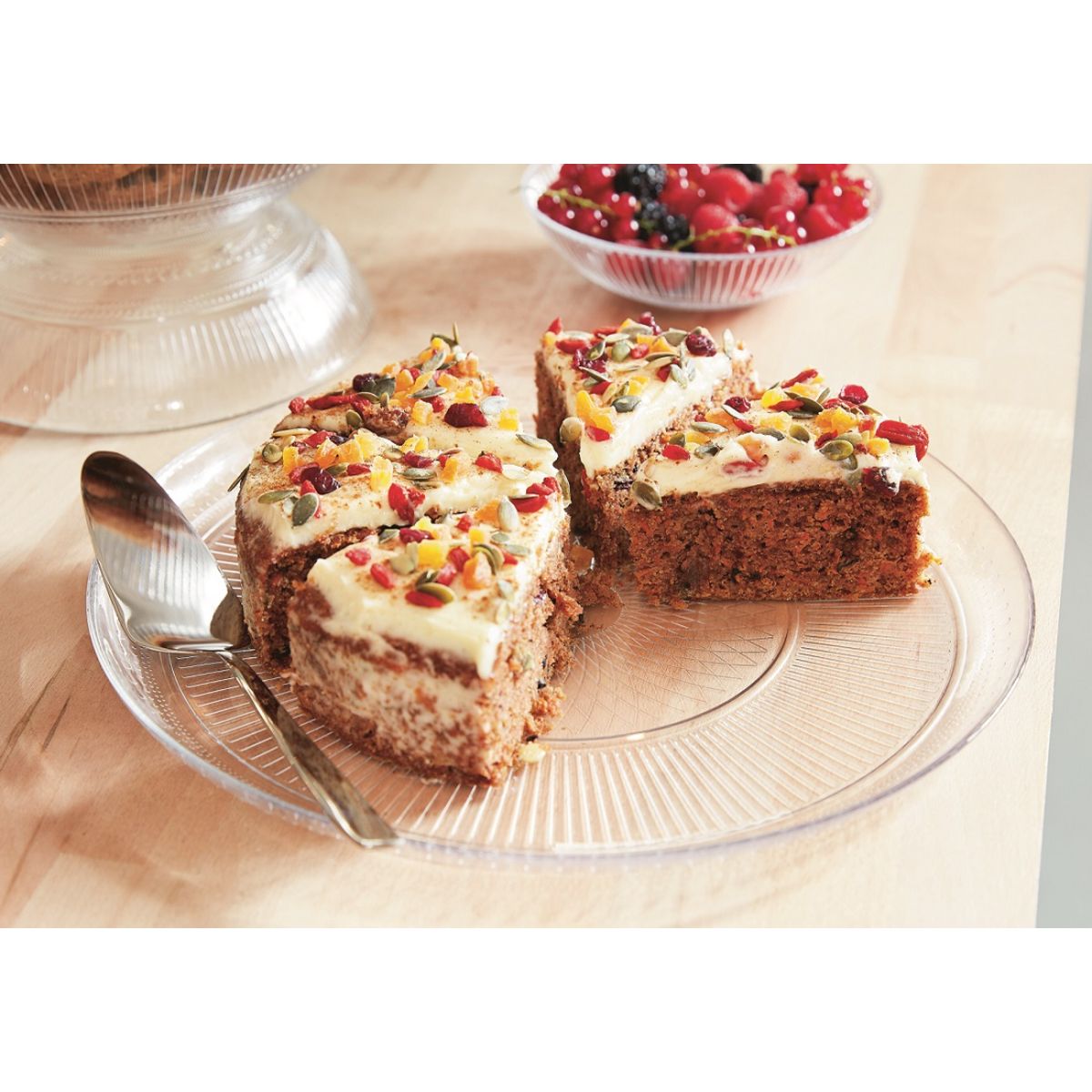 LUMINARC Service 7 pièces assiettes à dessert et plat de présentation en verre trempé LOUISON 