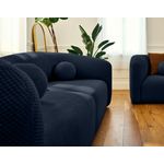 LISA DESIGN Charles - canapé droit 2 places en velours texturé. Coloris disponibles : Gris, Bleu, Noir, Beige, Jaune, Orange