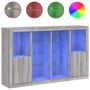 Voir la diapositive 2 : VIDAXL Buffets avec lumieres LED 3 pcs sonoma gris bois d'ingenierie