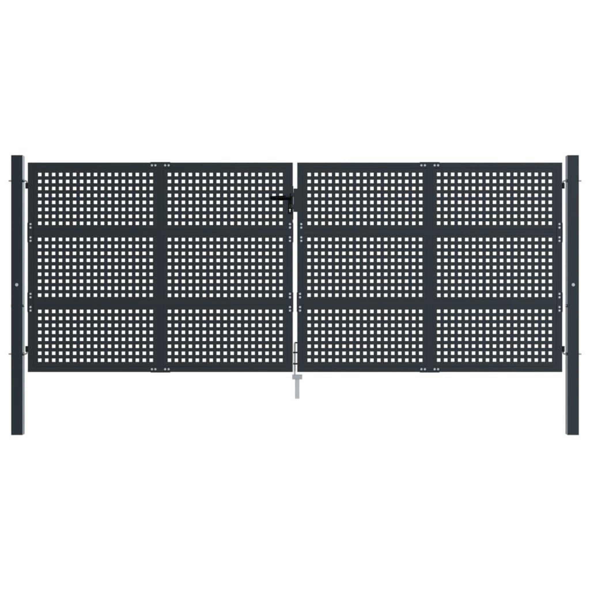 Voir la diapositive 3 : VIDAXL Portail de jardin anthracite 400x125 cm acier