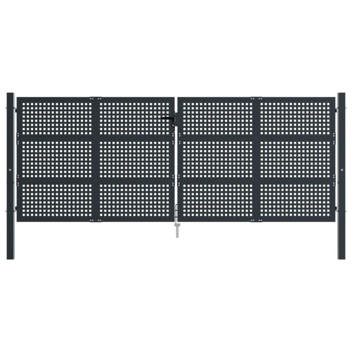 VIDAXL Portail de jardin anthracite 400x125 cm acier