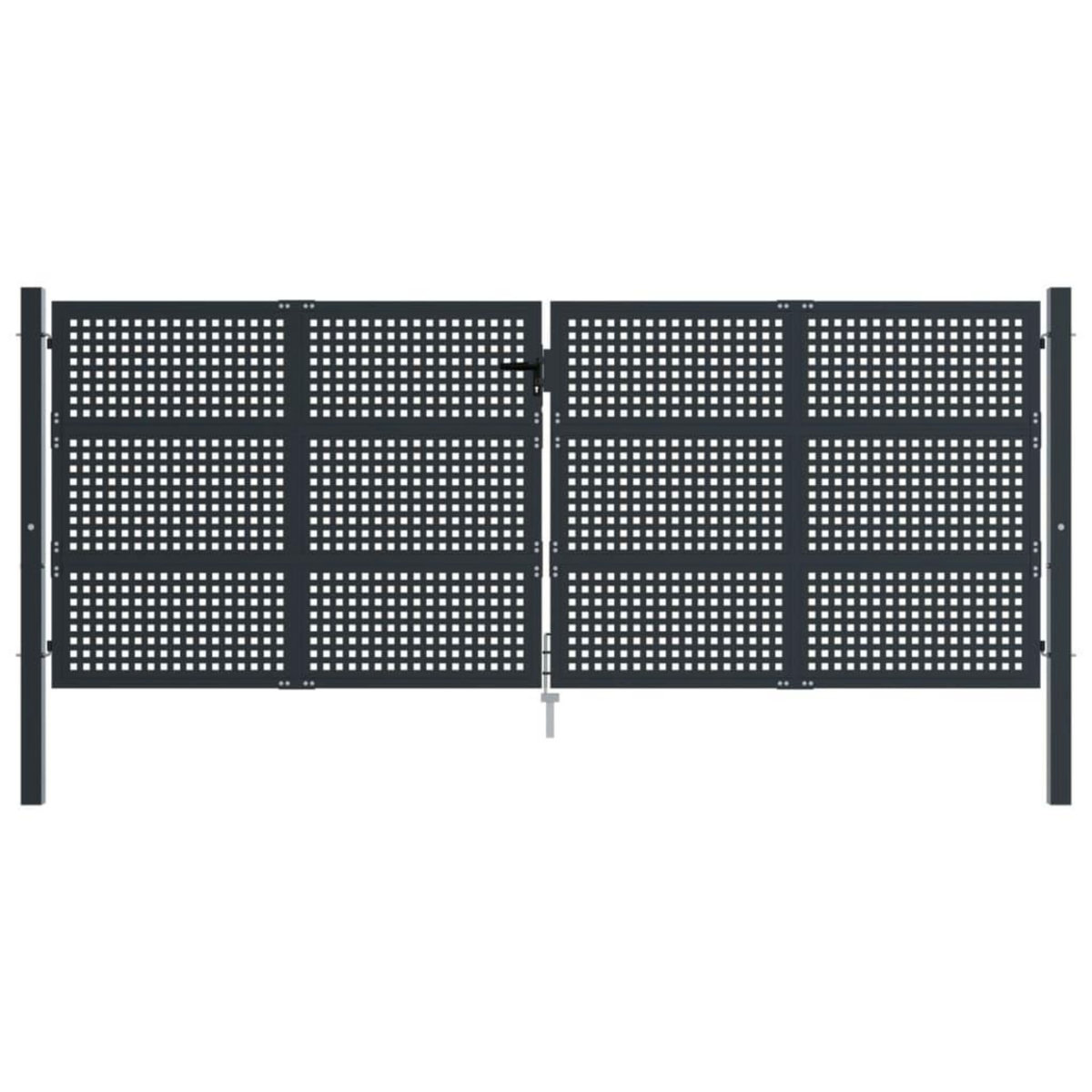 VIDAXL Portail de jardin anthracite 400x125 cm acier