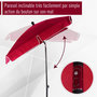 Voir la diapositive 4 : OUTSUNNY Parasol rectangulaire inclinable alu acier polyester haute densité diamètre 2 m rouge