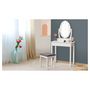 Voir la diapositive 4 : Coiffeuse LED 3 tiroirs + miroir  avec tabouret LUSH