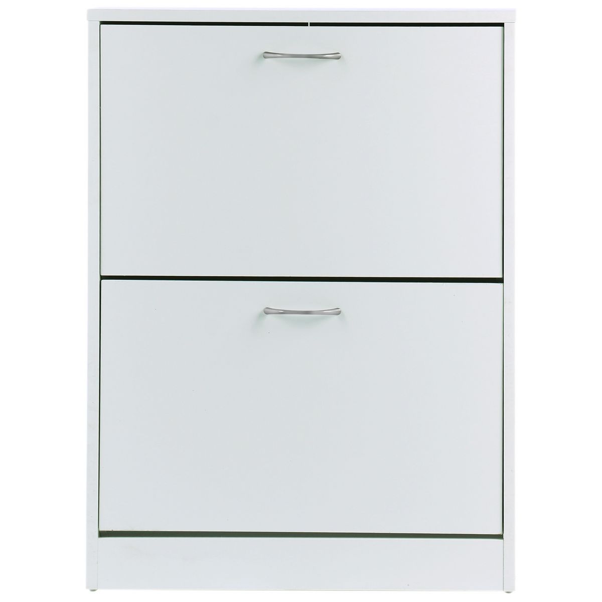 HOMCOM Armoire à chaussures meuble à chaussures dim. 60L x 24l x 80H cm 2 portes abattantes blanc